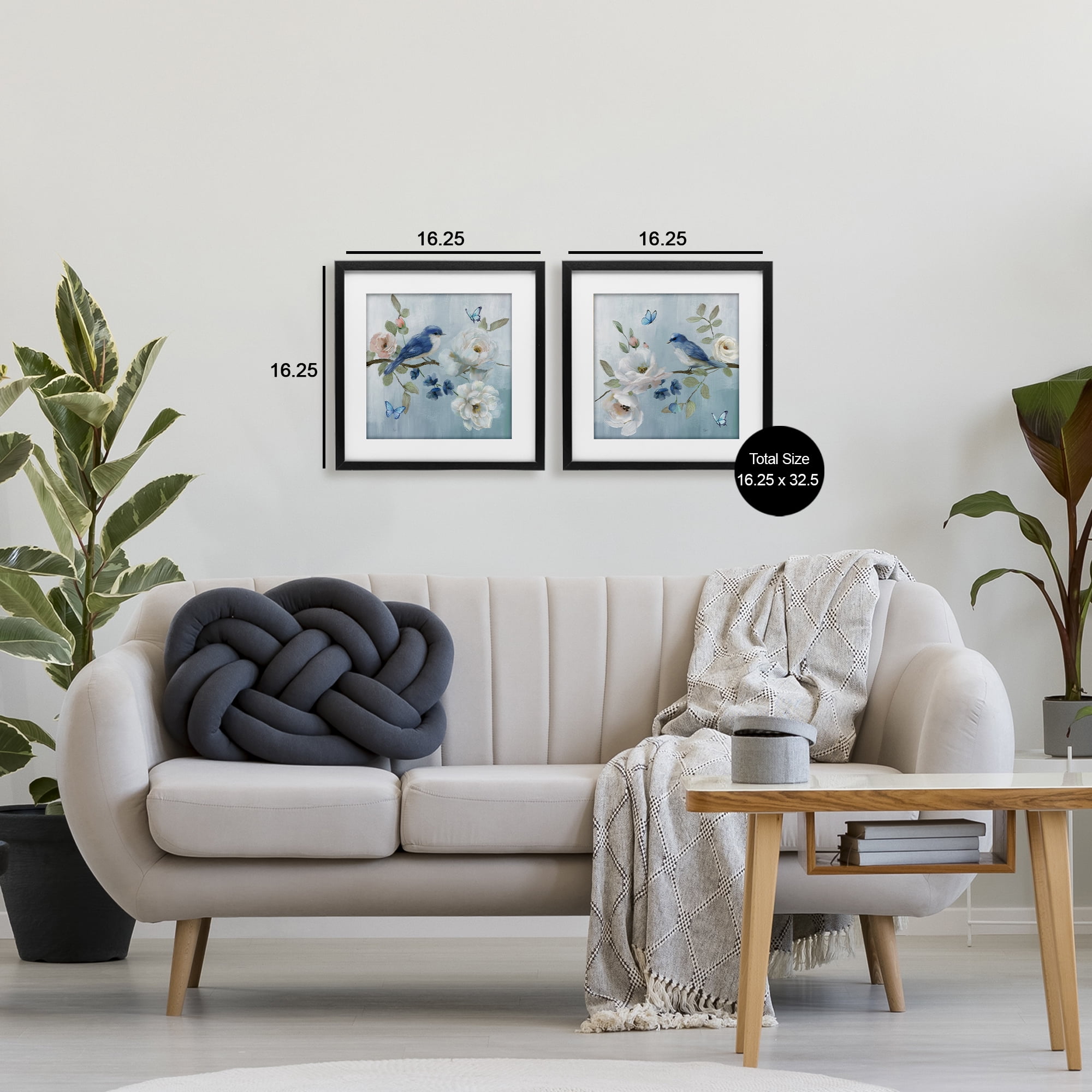 Stupell Industries Nature's Tranquility Florals 2 Piece Black Framed Print Under Glass Set, design by Nan