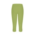 thumbnail image 7 of Elainilye Fashion Women'S Leggings Summer High Waisted Solid Color Capris Slim Fitting Yoga Pants Gym Leggings,Green, 7 of 7
