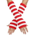 thumbnail image 2 of Dalrosia Striped Arm Warmers Long Fingerless Knitted Gloves Punk Gothic Alt Emo Scene Cool Winter Arm Sleeves Grunge Accessories, 2 of 2