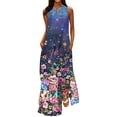 thumbnail image 2 of SMihono Robes Bohèmes d'Été Femmes Grande Taille Mode Femmes Décontracté Col en V Robes Imprimées Été Robe Sans Manches à Enfiler, 2 of 5