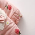 thumbnail image 4 of EnJoCho Baby Girls Winter Bun𝗇y Ear Hooded Jacket Bow Bag Set Toddler Strawberry Print Thick Warm Puffer Down Coat Outerwear Parka Snowsuit, 4 of 7