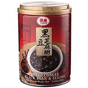 NineChef Bundle - Taisun - Mixed Congee With Black BeanSesame (4 Bottle) + 1 NineChef Brand Long Handle Spoon