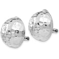 thumbnail image 2 of 14k White Gold 18.2mm Hammered Non-pierced Earrings - 18mm, 2 of 6