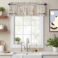 thumbnail image 2 of Barn Gate Valance Curtain for Windows Vintage Letters Beige Farmhouse Door Wood Grain Rod Pocket Curtain Valances Short Window Treatments Panels for Kitchen Bathroom Laundry Basement 60 x 14 Inch, 2 of 9