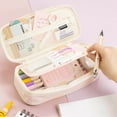 thumbnail image 6 of Macaron Color Large Capacity Pencil Case | Expandable to 7cm | Holds 30 Pens | Travel & Makeup Organizer | 21.5x9.5x7cm | Washable Canvas, 6 of 7