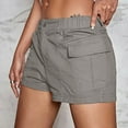 thumbnail image 6 of Womens Shorts Casual Spring Summer Chic Button Front Relaxed Fit Elastic Waistband Solid Cargo Beach Vacation Trendy 2025 with Pockets XS-XL, 6 of 9