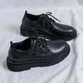 thumbnail image 3 of Zapatos de cuero pequeños para hombre, estilo británico, zapatos de hombre de gran tamaño, zapatos de moda antiguos con doble cordón negro, 3 of 5