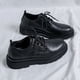 thumbnail image 4 of Zapatos de cuero pequeños para hombre, estilo británico, zapatos de hombre de gran tamaño, zapatos de moda antiguos con doble cordón negro, 4 of 5