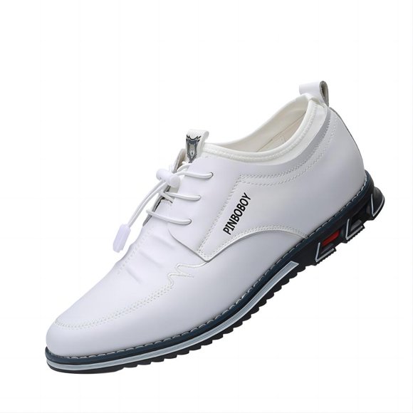 Men's Casual Loafers Leather Comfortable Outdoor Breathable Oxfords Lightweight Driving Moccasin Business Dress Shoes White 11.5 US