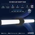 thumbnail image 7 of Luxrite LED Black Bathroom Vanity Light Fixtures 24 Inch 5CCT 2700K-5000K 24W 1700 Lumens Dimmable Damp Rated, 7 of 7