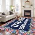 thumbnail image 3 of Independence Day Washable Living Room Rugs 8'x10', 250th Anniversary Blue Red Sparklers Flowers Low Pile Throw Large Area Rug Non-Slip Sturdy Edge Binding Carpet for Bedroom Dining Room Office, 3 of 9