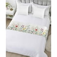 thumbnail image 5 of Xipuska Botanical Floral Bed Runners for Twin Size Bed, Decorative Bed Throws for Foot of Bed, Farmhouse Watercolor Floral Bed Runner Sofa Throw Bedding Scarf Protector Slipcover for Bedroom/Hotel, 5 of 6
