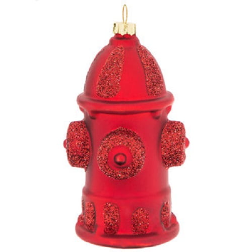Red Glitter Fire Hydrant Ornament Christmas Tree Home Decoration
