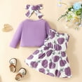 thumbnail image 3 of Tiijoy Newborn Girls Floral Print Sleeveless Dress Cardigan Headband Outfits, Sizes 9-12M, 3 of 8