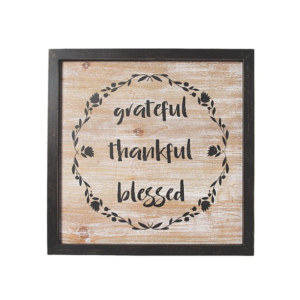 Grateful Thankful Blessed Wall Sign Home Decor 1 Piece Walmart