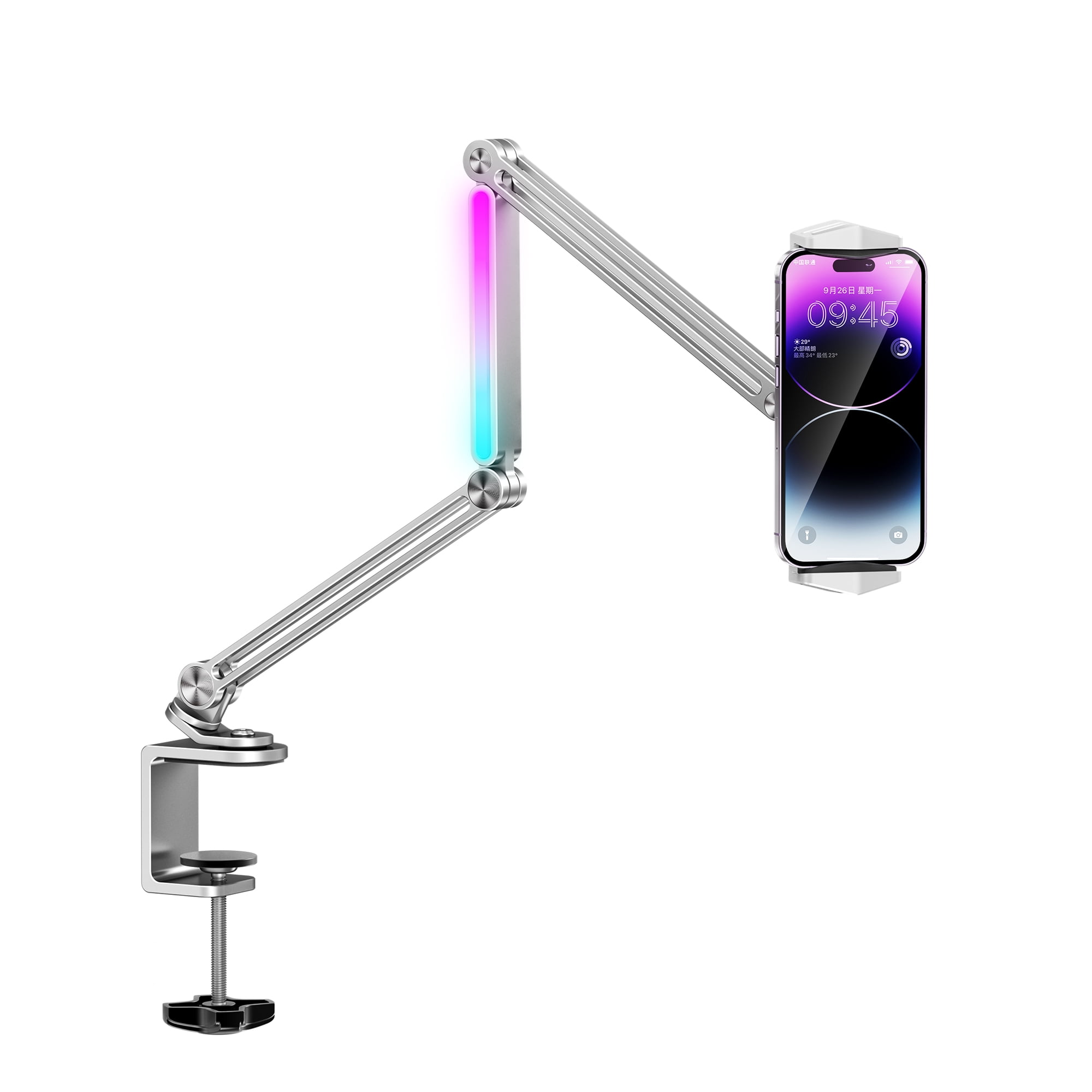 InnotechSC Tablet /Phone Mount for Desk Aluminum Alloy Tablet Stand Foldable Overhead Arm Holder Mount Fits for 4.7-15.6" Screen Galaxy Tab Series