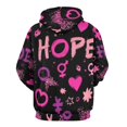 thumbnail image 3 of Hope Pink Ribbon Hearts 3D Print Hoodie Men Women Autumn Thin Pullover Sweatshirt Vintage Streetwear Tops, 3 of 6