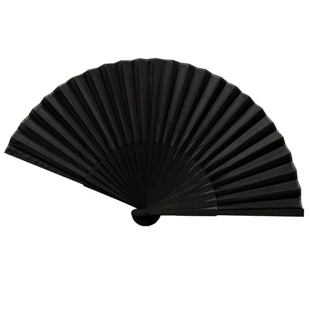 2Pcs Large Black Folding Silk Hand Fan Hand Folding Fans Chinese Thickened Folding Fan for New - Walmart.com
