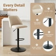 thumbnail image 2 of COLAMY Modern Adjustable Bar Stools, Set of 2 Swivel Kitchen Counter Stools, 25"-33" Height, Soft Fabric for 35"-45" Tables, Beige, 2 of 11