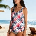 thumbnail image 6 of Xdegoge Swimsuits for Women Scoop Neck Tummy Control Tankini Tops Smooth Botanical Floral Print Modest Swimwear, 6 of 8