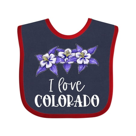 

Inktastic I Love Colorado Columbine Flowers Gift Baby Boy or Baby Girl Bib