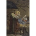 thumbnail image 2 of Auguste Jean-Baptiste Leloir 17x24 Black Ornate Framed Double Matted Museum Art Print Titled: The Holy Family (1870), 2 of 5