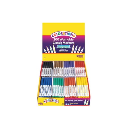 Colorations Washable Classic Markers Classroom Pack - Set of 200 (Item #