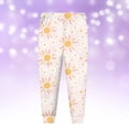 thumbnail image 6 of Baby Girl Fall Winter Outfits Toddler Clothes Long Sleeve Floral Graphic Crewneck Sweatshirt + Joggers Pants Set 6-7 Years Yellow, 6 of 8