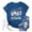 Blue, variant on WENWU Women's Summer Casual Print Comfortable Fashion Color Round Neck Short Sleeve T Shirt Juniors Graphic Tops T Shirts Short Sleeve for Women