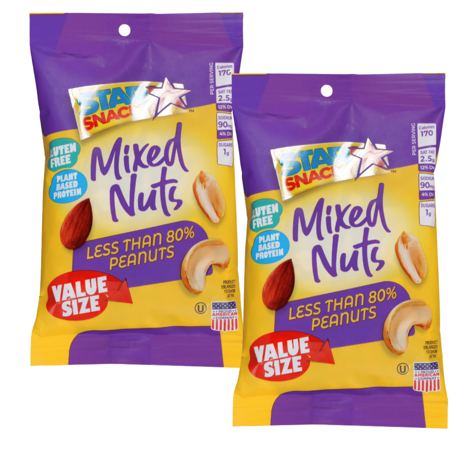 Star Snacks Mixed Nuts,4.5oz Gluten Free, Plant Based Protein Healthy