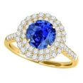 thumbnail image 2 of Aonejewelry 1.45 Carat Ttw Halo Tanzanite and Diamond Bridal Set In 14k Yellow Gold, 2 of 4