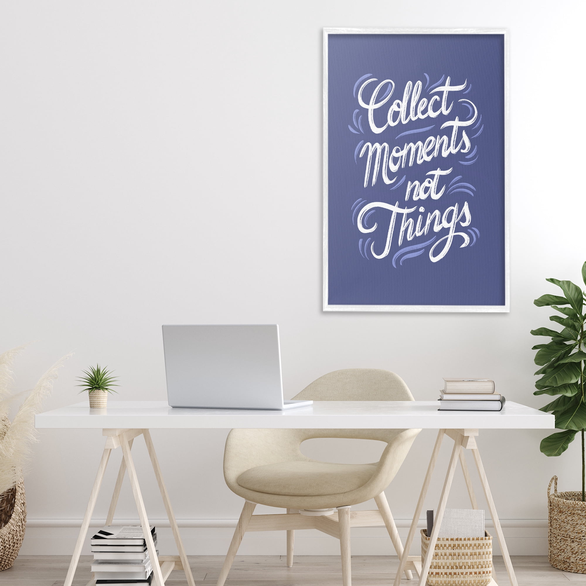 Stupell Industries Collect Moments Not Things White Framed Giclee Art, design by Martina Pavlova