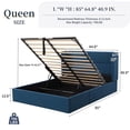 thumbnail image 3 of Zanmintaobo Queen Lift up Storage Bed,Wingback Headboard,Hydraulic Flannel Upholstered,Metal Frame,No Box Spring Needed,Easy Assembly,Navy Blue, 3 of 7