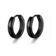 thumbnail image 1 of Juego de 6 pares de pendientes negros de acero inoxidable con forma de aro para hombre y mujer, estilo gótico, estilo hip hop, estilo 6-1 par, 1 of 5