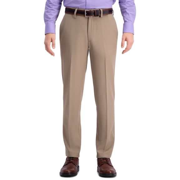 Haggar Mens Pants 30X30 Slim Fit No-Iron Dress Stretch Beige 30