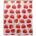 thumbnail image 2 of Red Strawberry On Pink Bath Shower Curtain Liners - 60x72in - 100% Polyester - Waterproof Bath Curtain with C-Shaped Hooks for Bathroom Decoration 1 Panel, 2 of 5