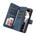 thumbnail image 5 of Dteck Case for Samsung Galaxy Z Fold3 5G,Heavy Duty Leather 15 Card Slots Wallet Zipper Pocket Case Shockproof PC Kickstand Cover with Wrist Strap,Blue, 5 of 9
