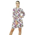 thumbnail image 3 of Bimba Femmes Manches Longues Robe Imprimée Rayonne Décontractée Mandarine Robe de Skater Col, 3 of 3