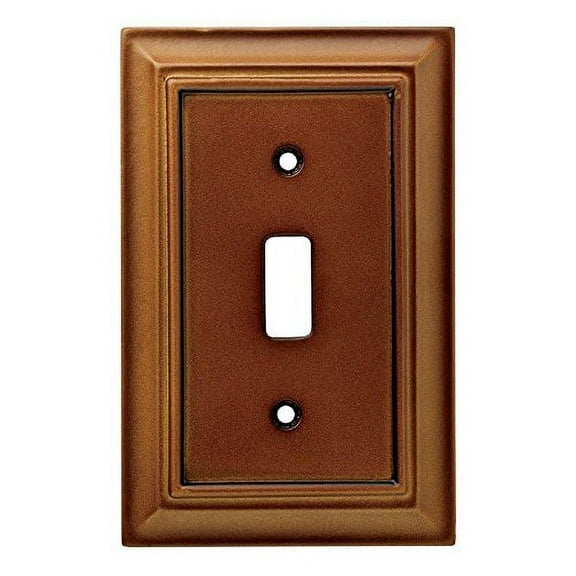 Hampton Bay Wood Architectural 1 Toggle Switch Wall Plate - Saddle Brown