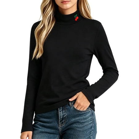 fatyb Girls Long Sleeve Shirts Mock Neck Soft Undershirts Girls Fall Winter Base Layer Tee Tops for Kids
