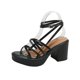 thumbnail image 1 of Verano 2023 sandalias de mujer punta abierta tacones altos plataforma zapatos de mujer moda blanco negro mujer tacones gruesos mujer Sandals35 Gao Jinjia LED, 1 of 2