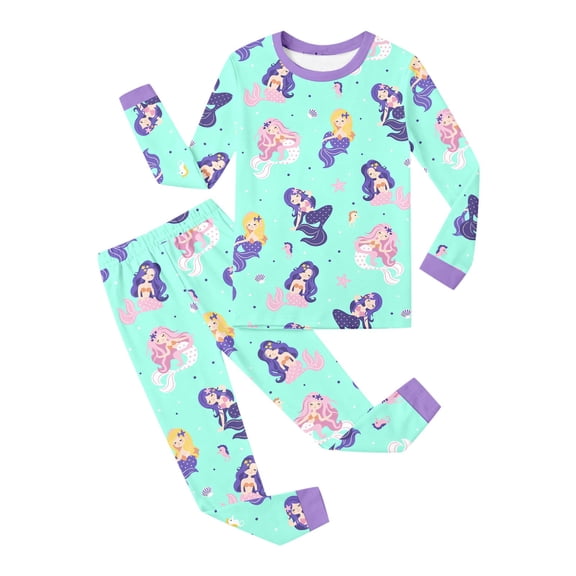 Toddler Baby Girls Summer Outfits Crew Neck Long Sleeve Cartoon Graphic Print Tops Pants Casual 2 Piece Fall Outfits Size 3-4T