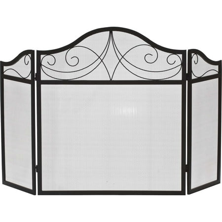 

Dagan Three Fold Black Wrought Iron Arched Fireplace Screen 52 x 30