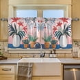 thumbnail image 2 of Yayeee Kitchen Curtains Tier Set of 2 Light Filtering 57"x24" Over Sink Window Panels, Flowers and Leaves, 2 of 7