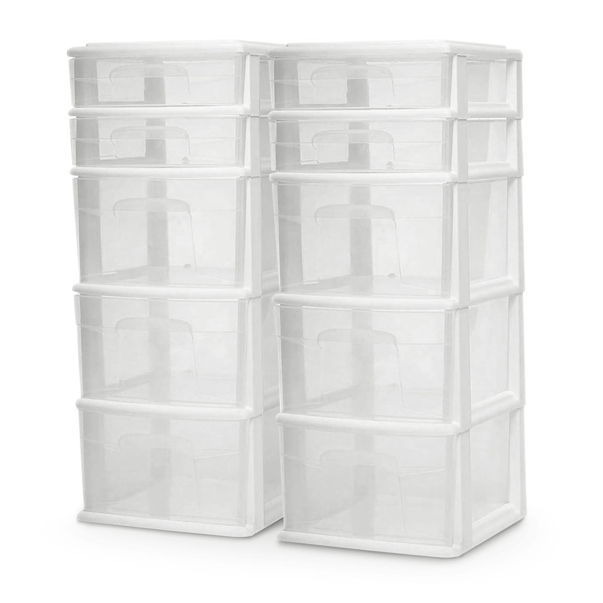 Homz Plastic 5 Drawer Storage Container Tower, 2 Pack - Walmart.com