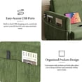 thumbnail image 5 of LAZZO 51" Loveseat Sofa, 2 Seater Small Space Couch with USB Charging Port & Side Pocket for Bedroom Office, Green, 5 of 8