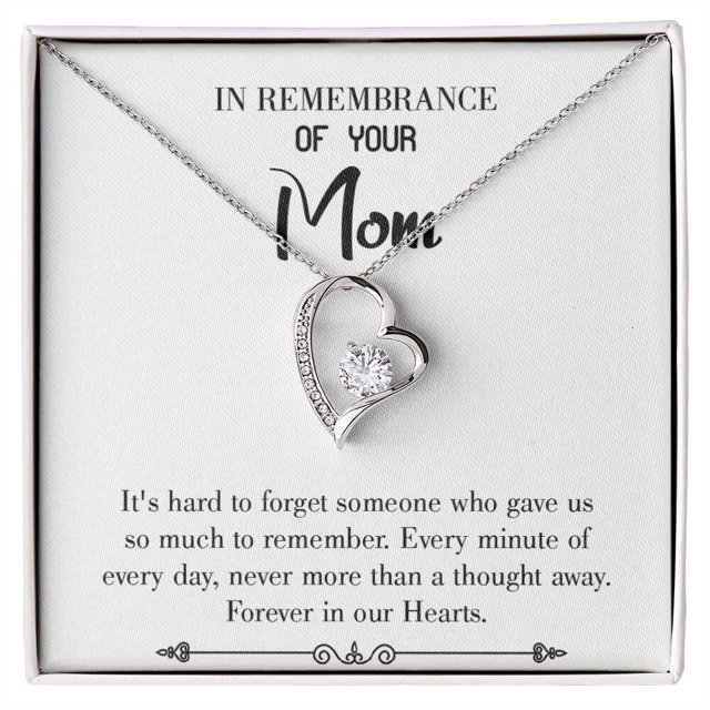 To Mom Remembrance Message So Much to Remember White Forever Necklace w Message Card