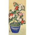 thumbnail image 2 of Koson, Ohara 9x14 Black Ornate Wood Framed with Double Matting Museum Art Print Titled - Blooming azalea in blue pot, 2 of 4