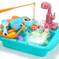 thumbnail image 4 of JoyStone Kitchen Play Sink Toys, Dinosaur Electronic Dishwasher Sink with Running Water, Fishing Game Toys and Play Food for Kids, Green, 4 of 11