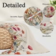 thumbnail image 3 of Pink Orange Teal Spring Floral Pillow Covers 12"x20", Watercolor Botanical Summer Flowers Soft Brushed Breathable Throw Pillow Covers, Pillowcase with Zipper for Couch Sofa Bedroom Living Room, 3 of 9